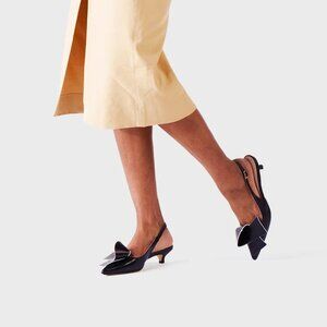 Bells & Becks The Aurora kitten heel slingback in black size 38 1/2